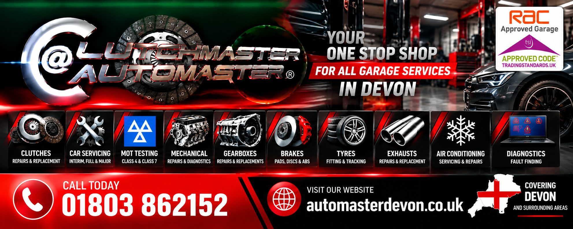 Clutchmaster Automaster: your one stop shop for all garage services in Devon