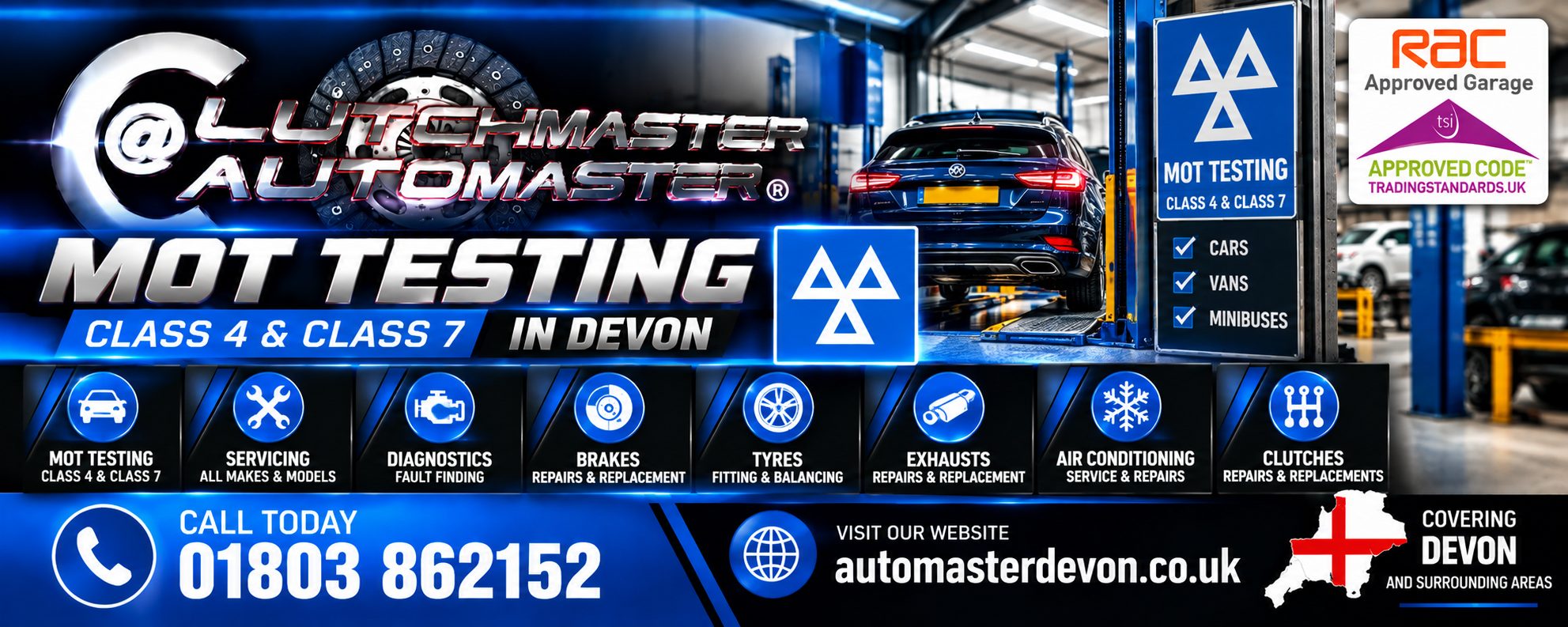 MOT Testing Class 4 and Class 7 in Devon