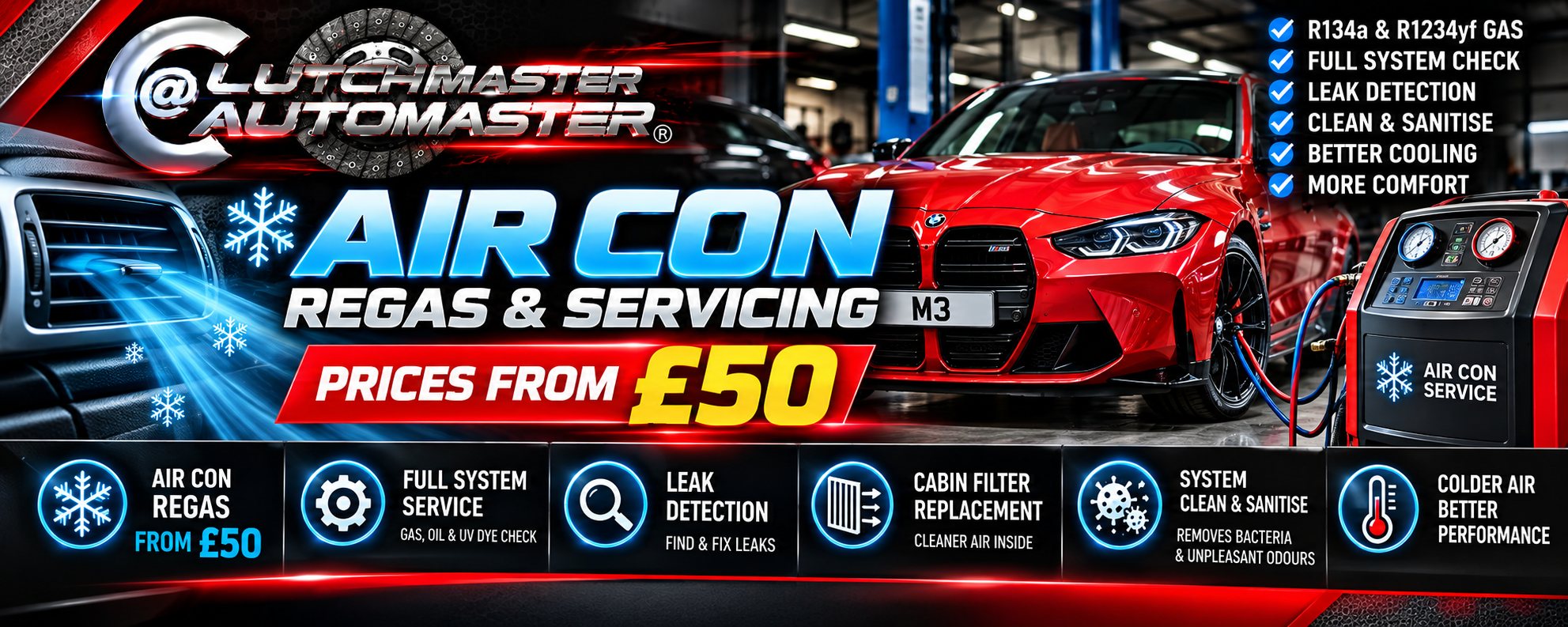 Air con regas and servicing from £50 at Automaster in Devon